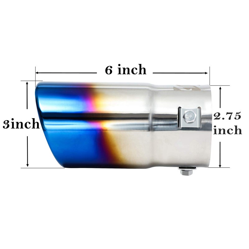 Tritrust Exhaust tip - to Fit 1.75 to 2.5 Inch Exhaust Tail Pipe Diameter- Stainless Steel to give Chrome Effect - Car Muffler Tips - Image 2